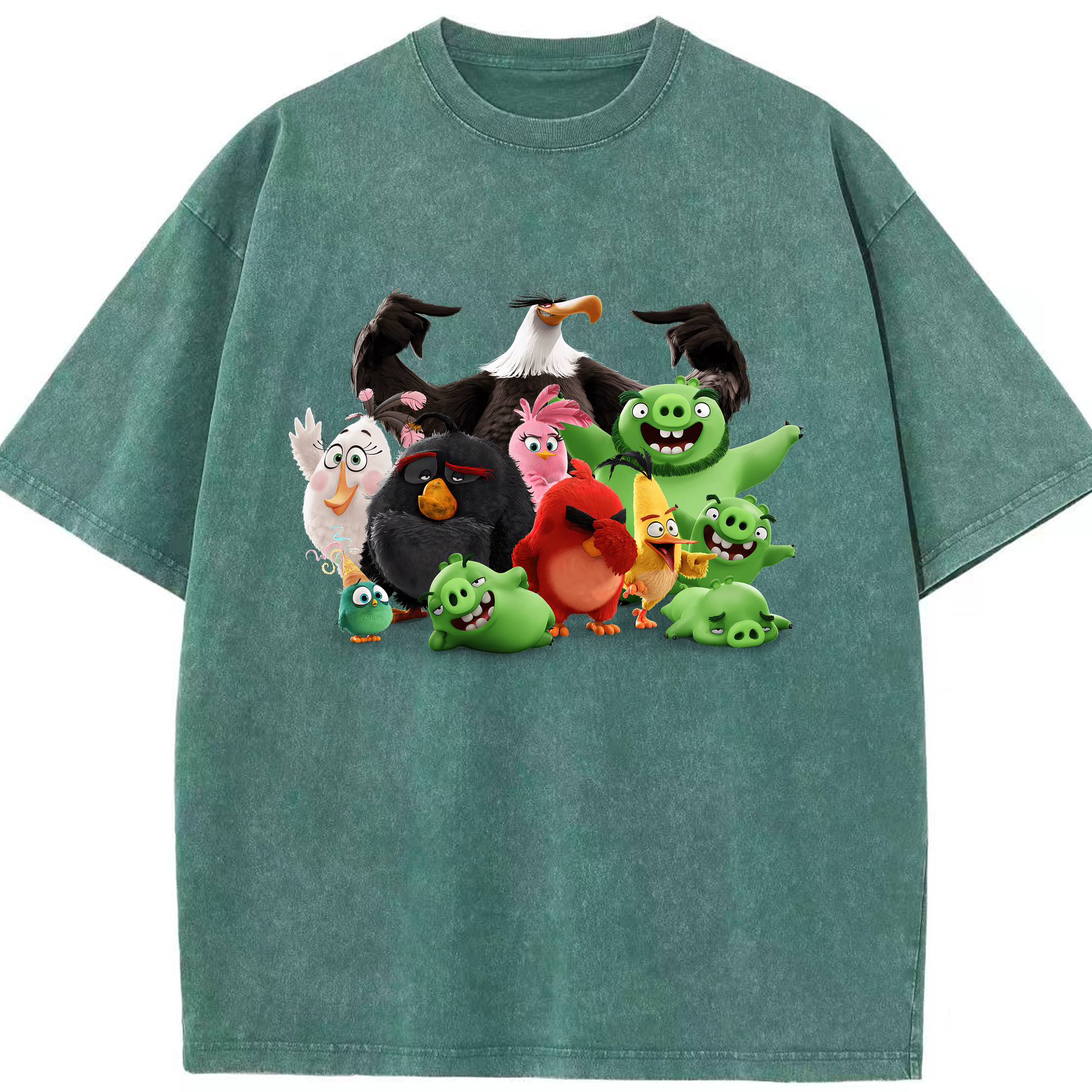 （画像用） Angry Birds アングリーバード 綿100% ヴィンテージ風 半袖Tシャツ（フロントプリント）